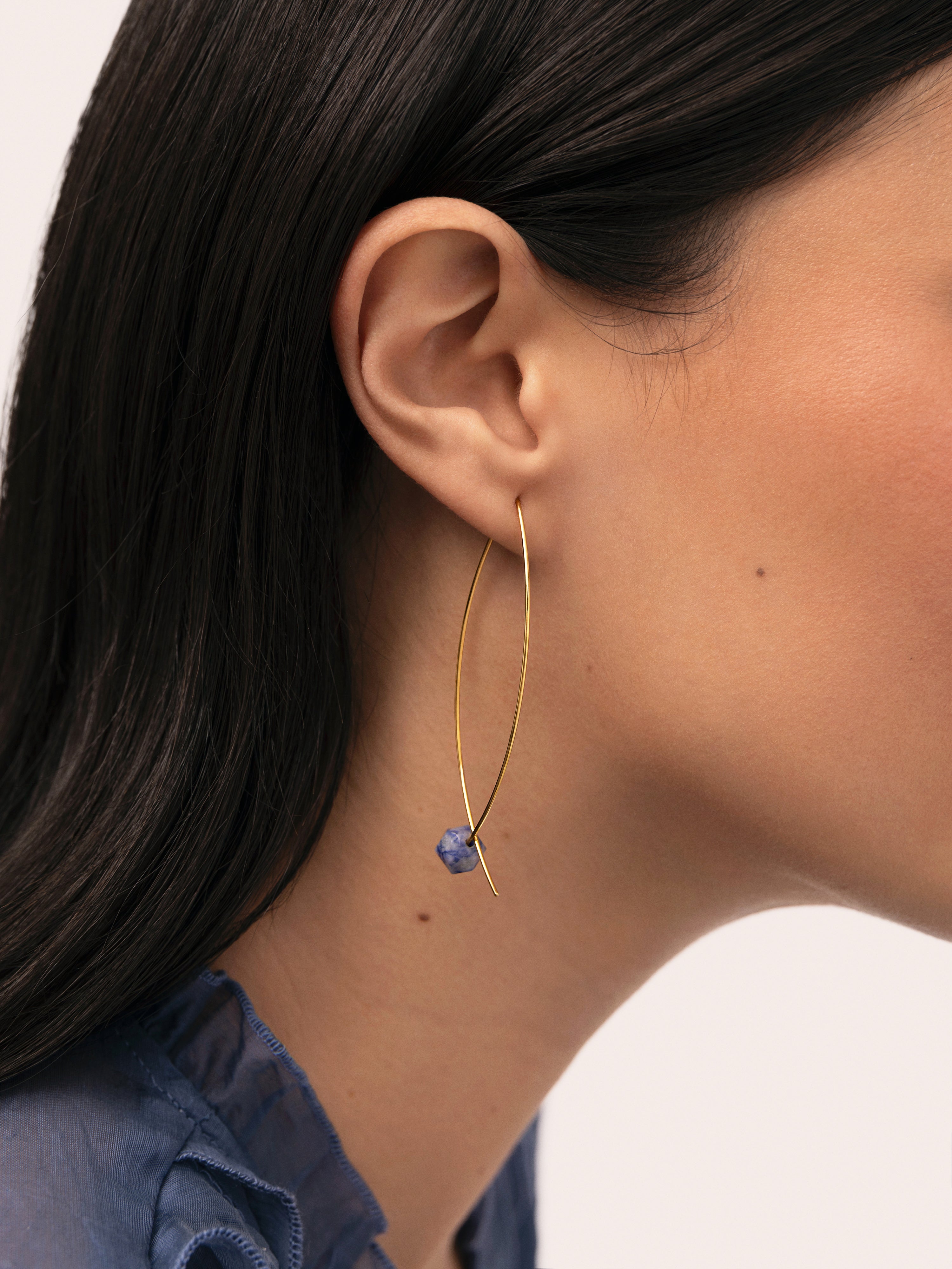 Pendientes Arch Stone Acero Baño Oro