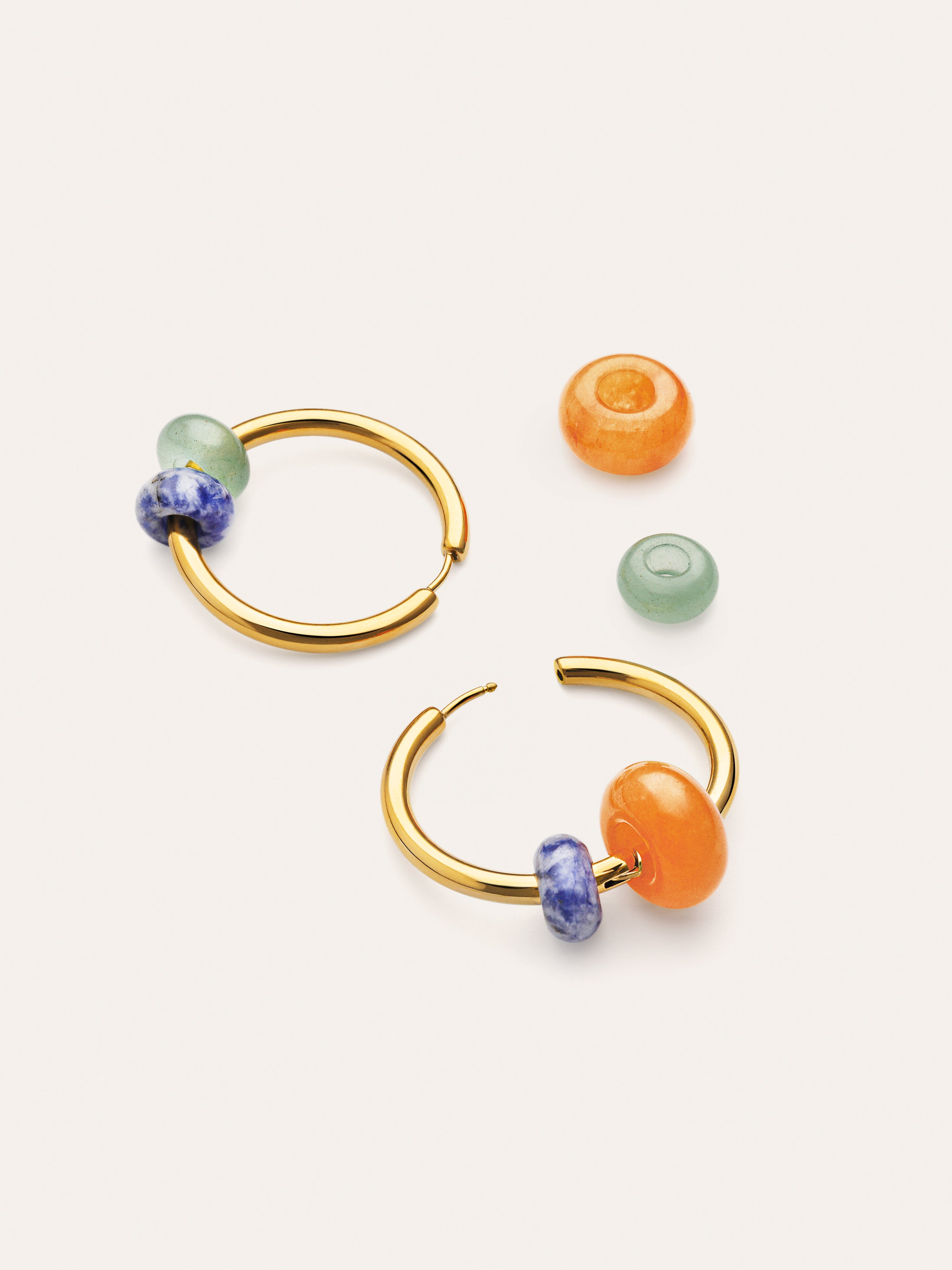 Carmen True Bomb Colors Stainless Steel Gold Hoop Earrings