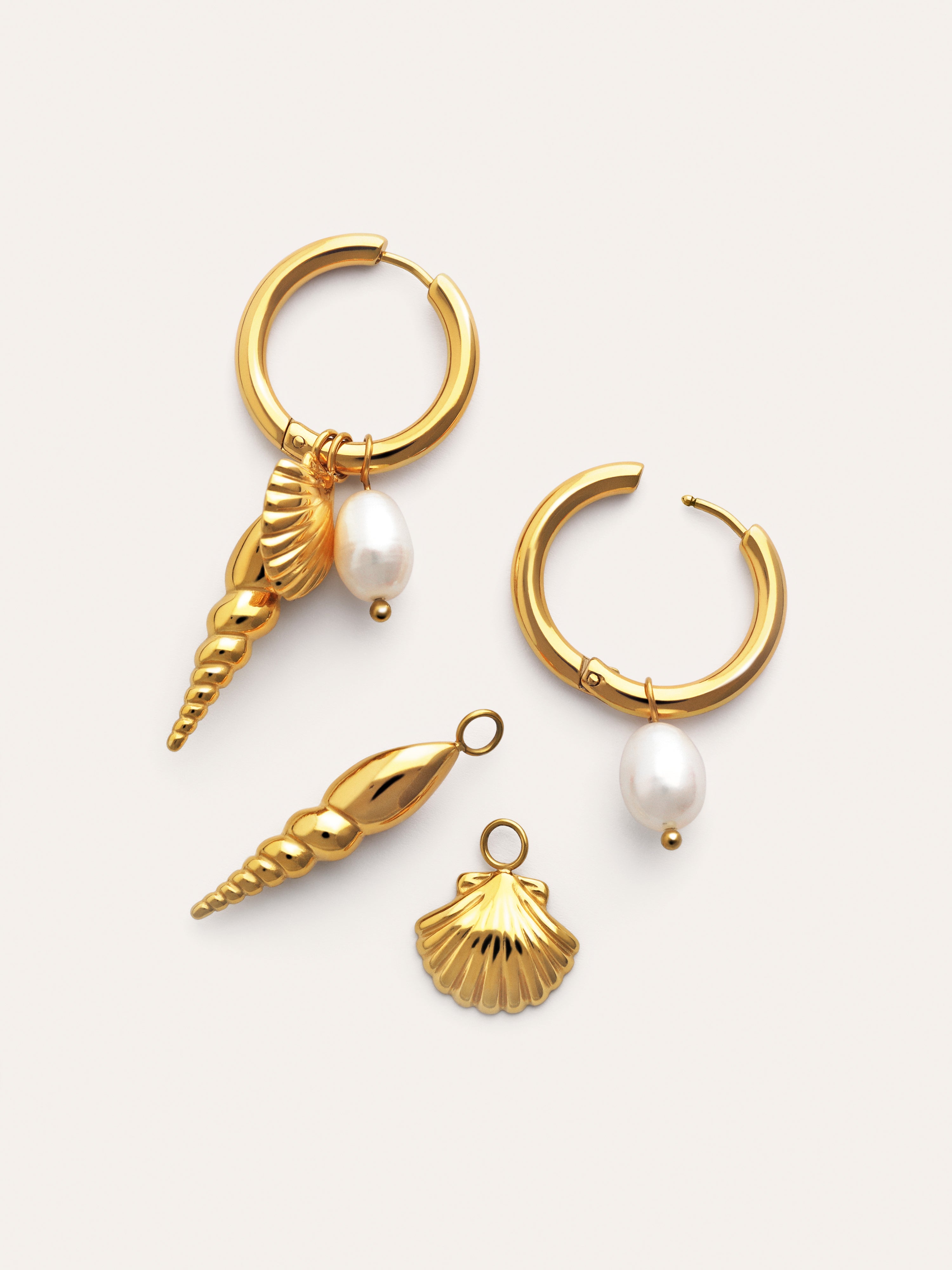 Pendientes Aro Carmen True Mar Acero Baño Oro