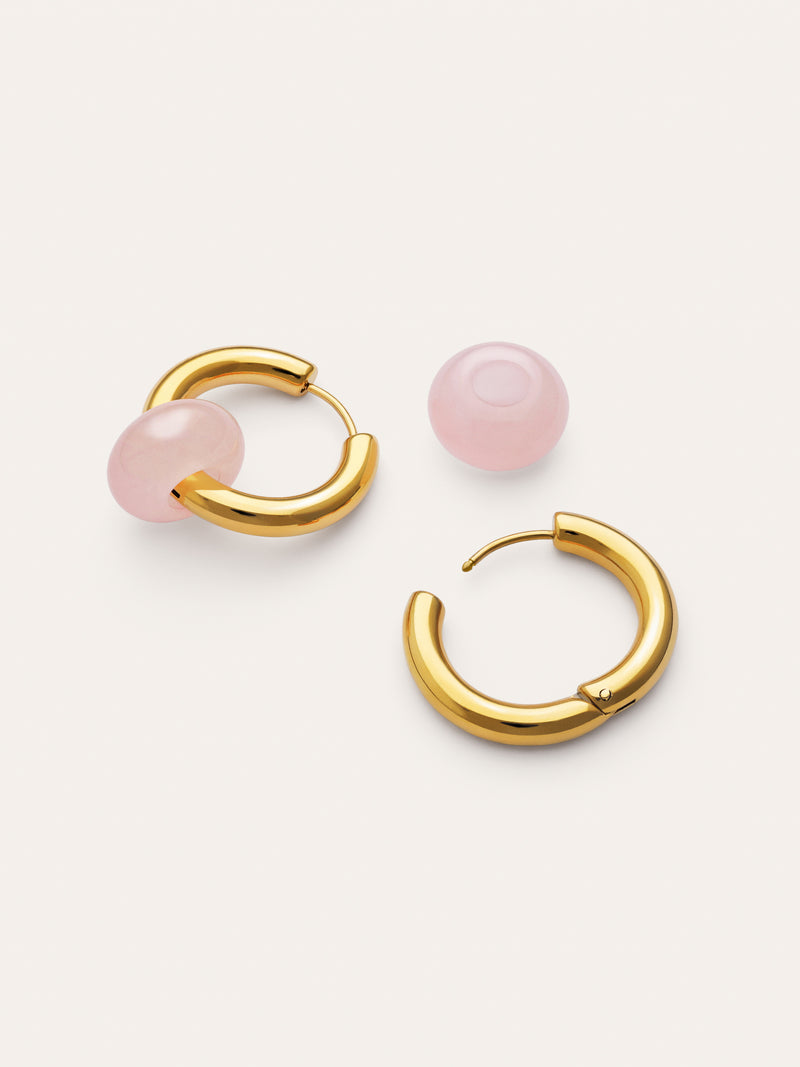 Pendientes Aro Carmen True Rose Acero Baño Oro