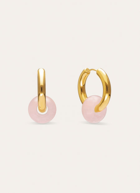 Pendientes Aro Carmen True Rose Acero Baño Oro