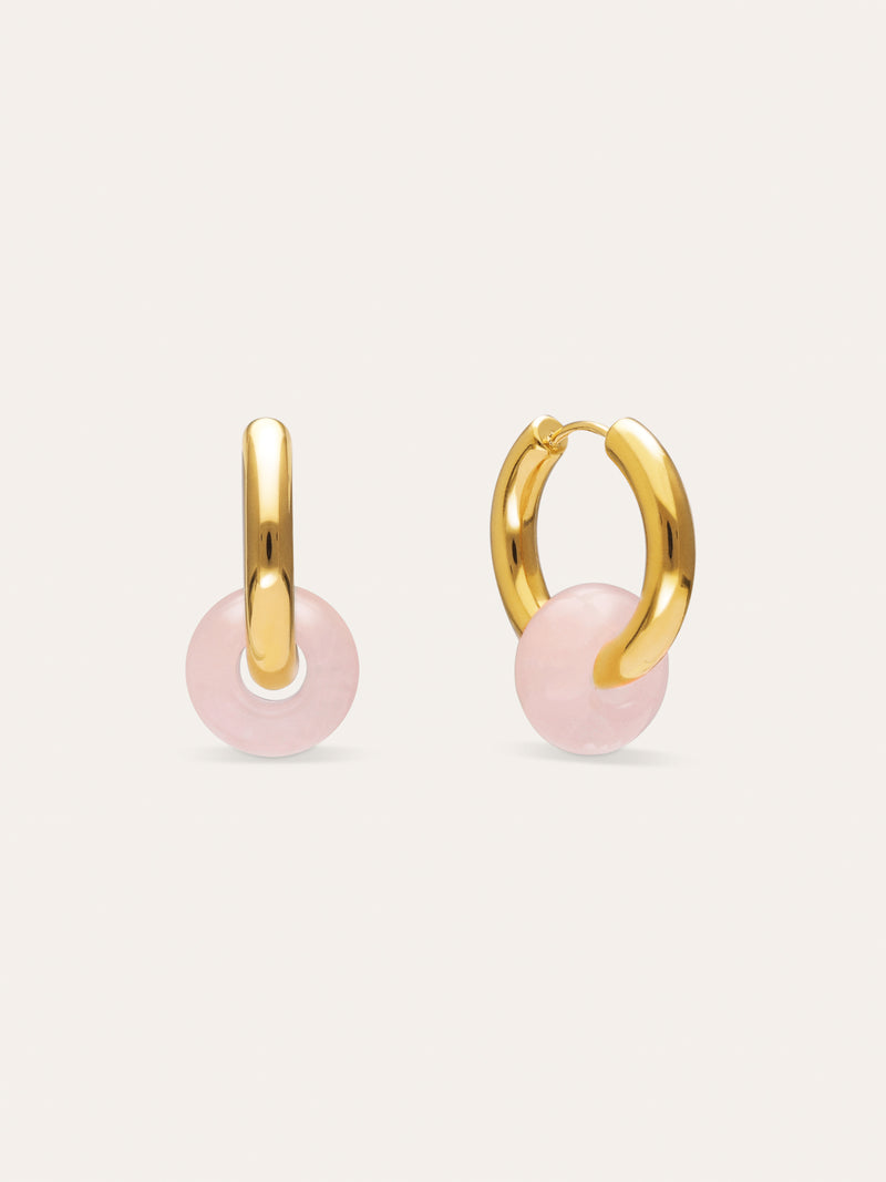 Pendientes Aro Carmen True Rose Acero Baño Oro