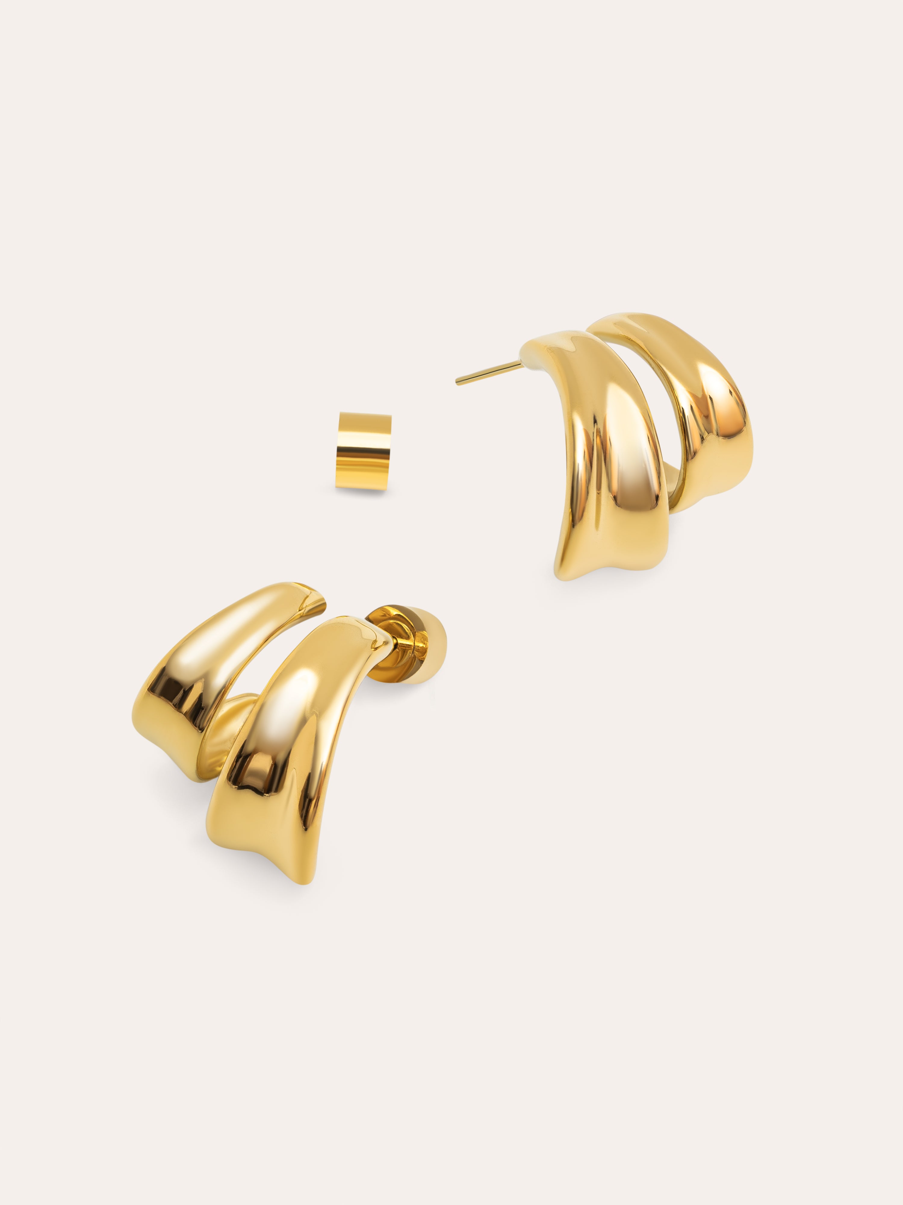 Aire Stainless Steel Gold Earrings