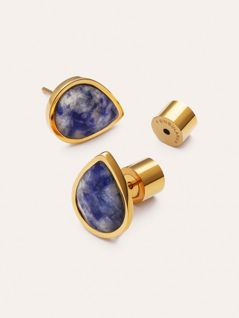 Pendientes Alma Cianita Acero Baño Oro