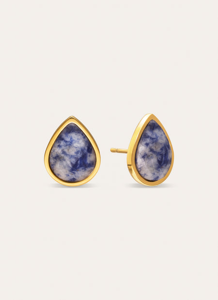 Pendientes Alma Cianita Acero Baño Oro