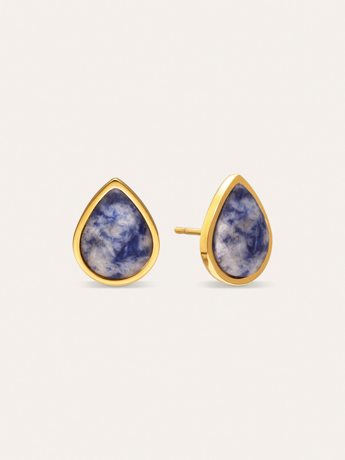 Pendientes Alma Cianita Acero Baño Oro