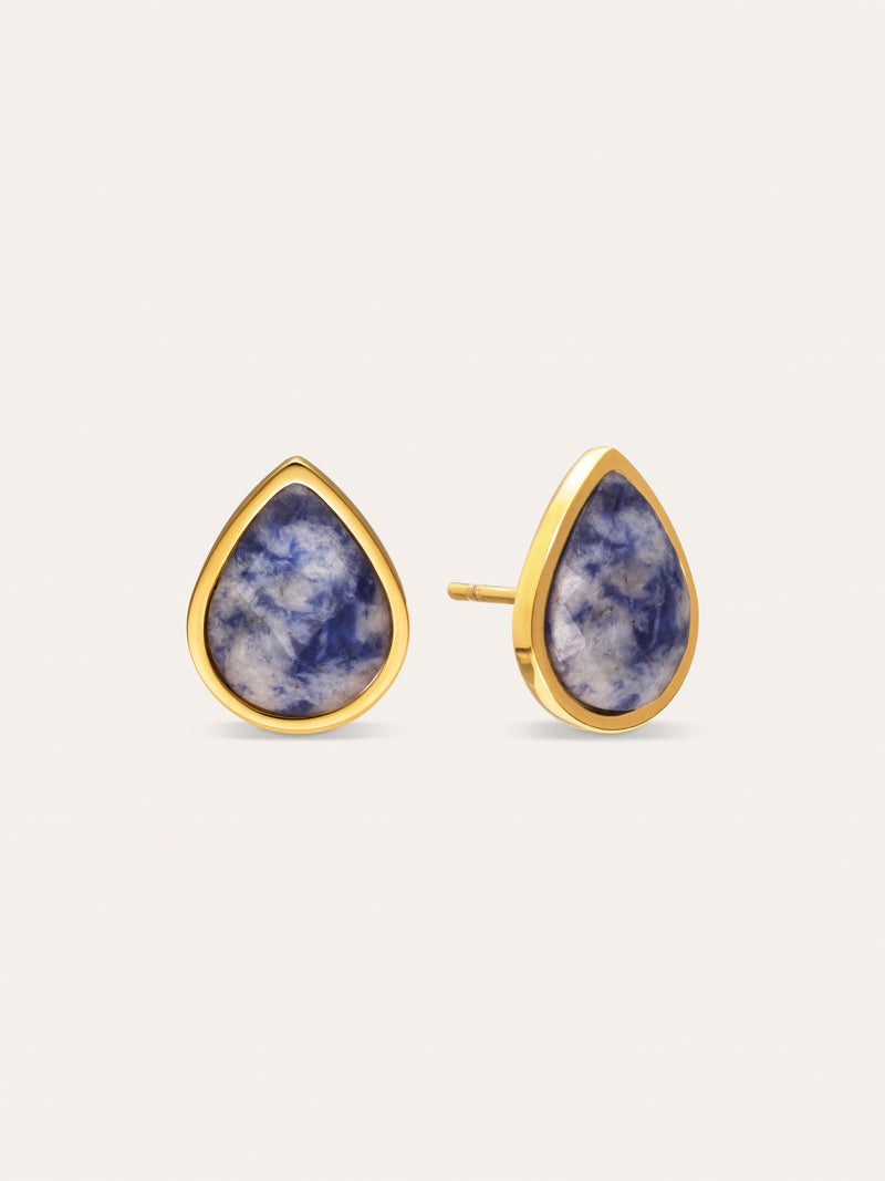 Pendientes Alma Cianita Acero Baño Oro