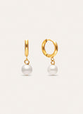 Pendientes Aro Pearl Acero Baño Oro