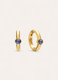 Boucles D’oreilles Créoles Alma Cyanite Plaqué Or