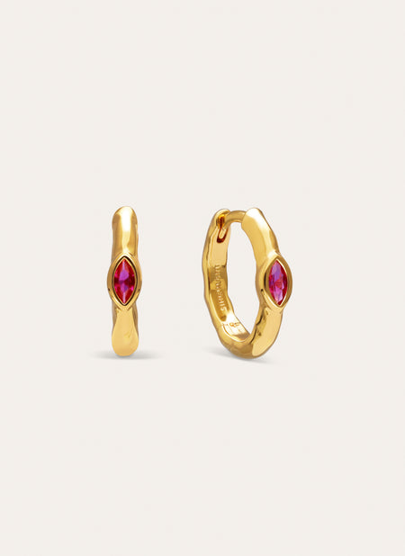 Boucles D’oreilles Créoles Alma Rosé Plaqué Or
