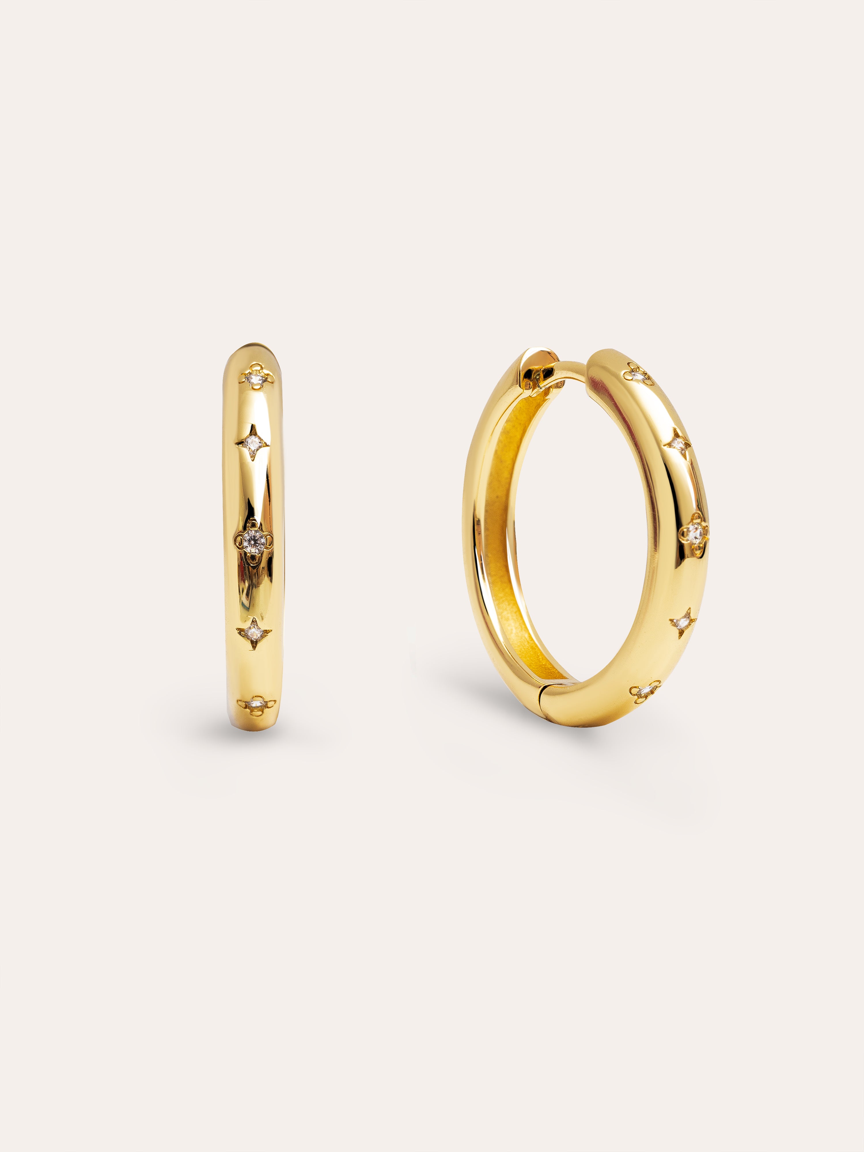 Astra L Gold Hoop Earrings 