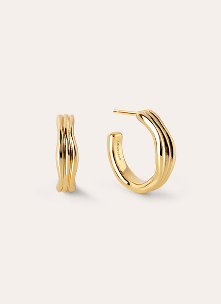 Organic Arena Gold Hoop Earrings