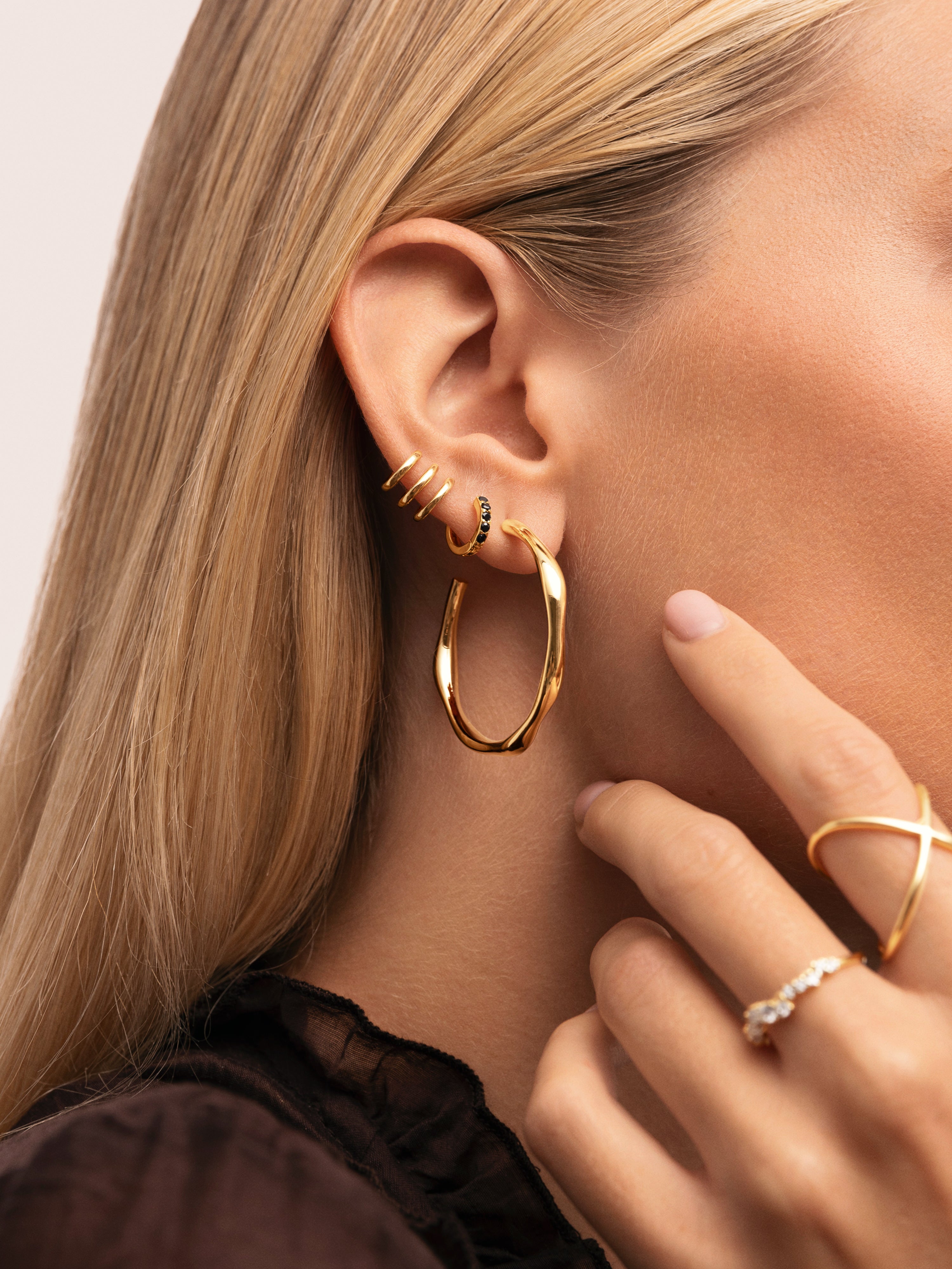 Bamboo Creolen vergoldet