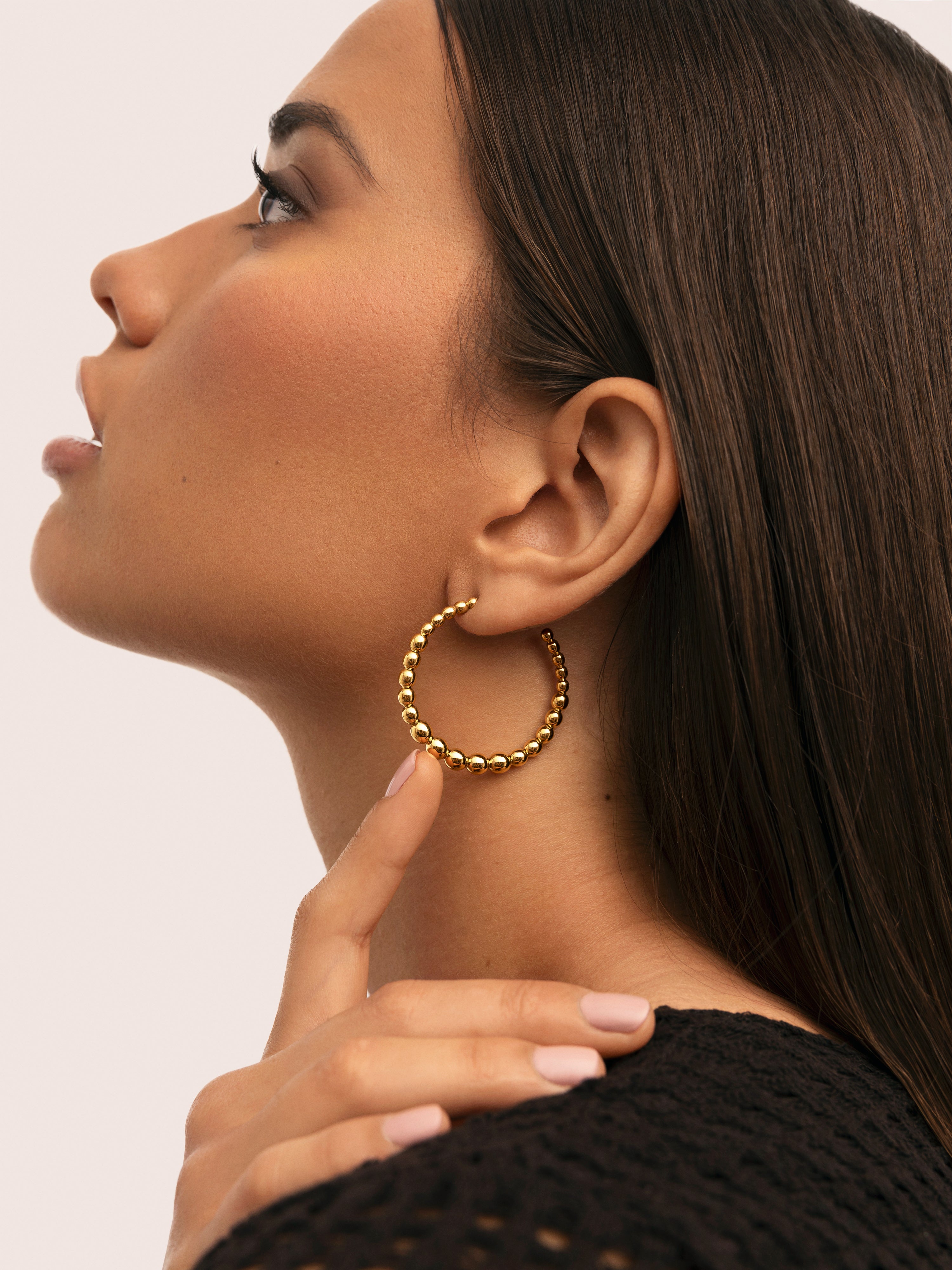 Bomb Creolen Edelstahl, vergoldet