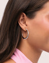 Pendientes Aro Cenit Acero - puesto en modelo