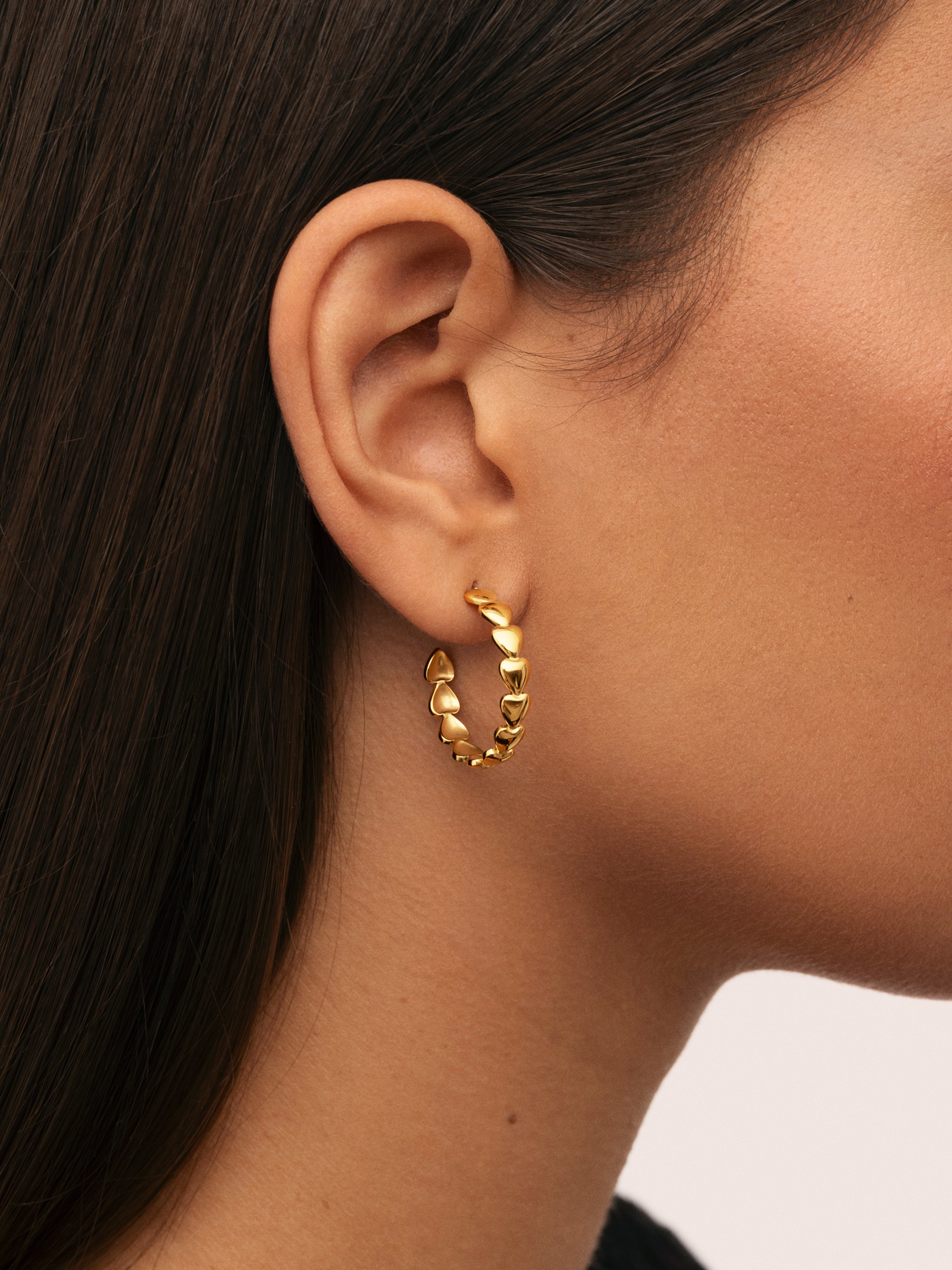 Pendientes Aro Corazoncito Acero Baño Oro