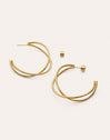 Boucles D’oreilles Créoles Croisées Acier Plaqué Or