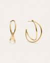Boucles D’oreilles Créoles Croisées Acier Plaqué Or