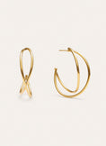Boucles D’oreilles Créoles Croisées Acier Plaqué Or