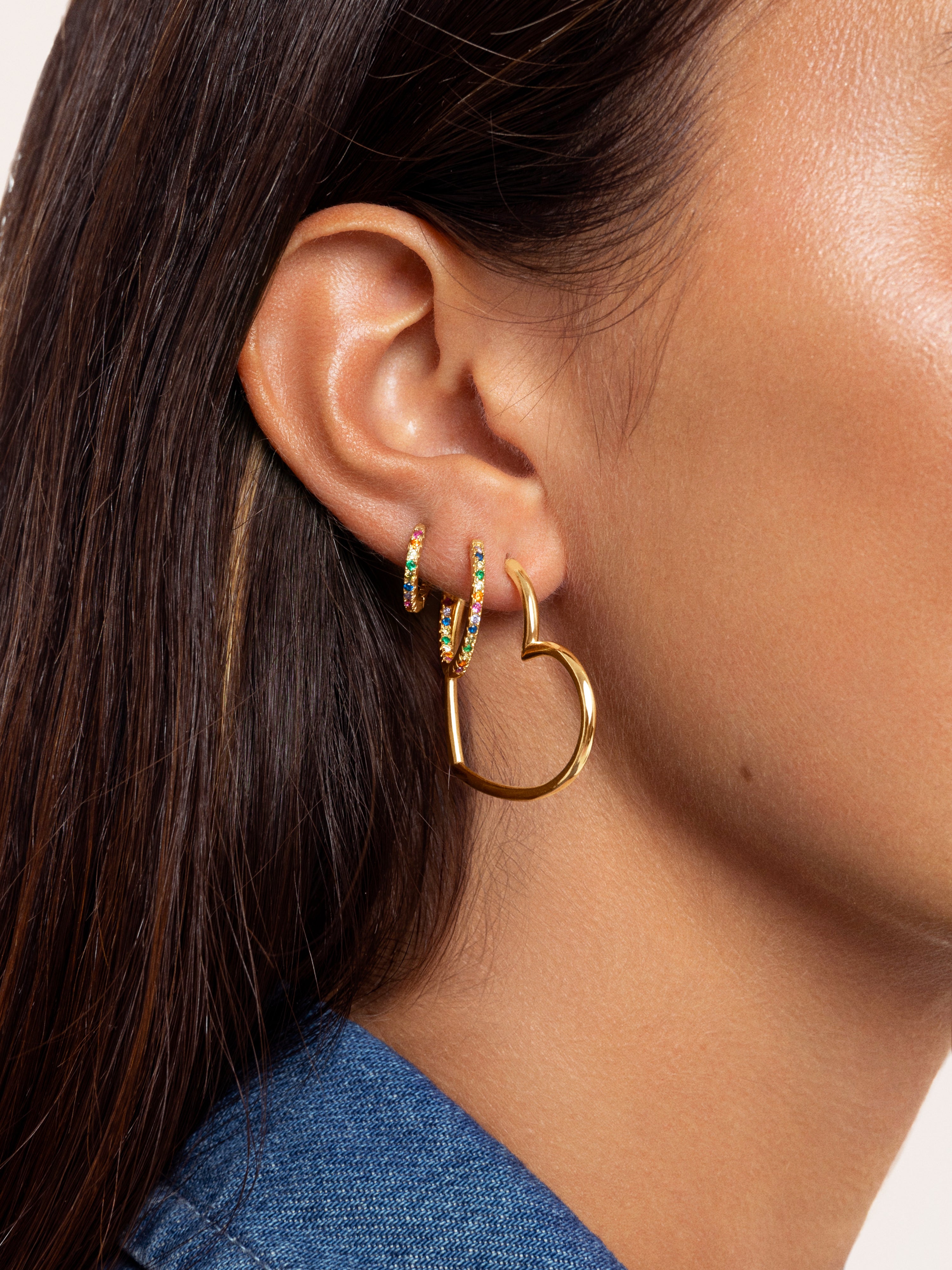 Cuore Gold Hoop Earrings