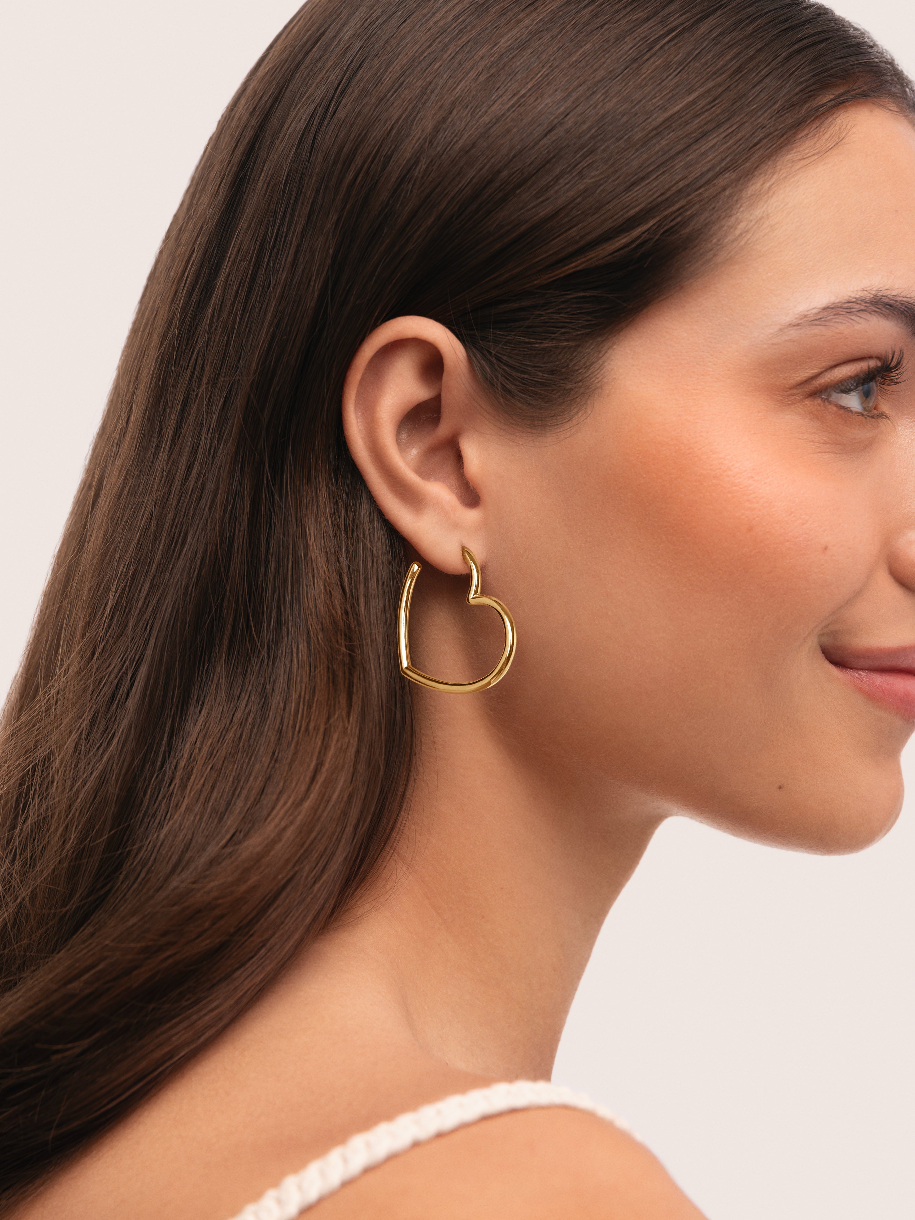 Pendientes Aro Cuore Acero Baño Oro