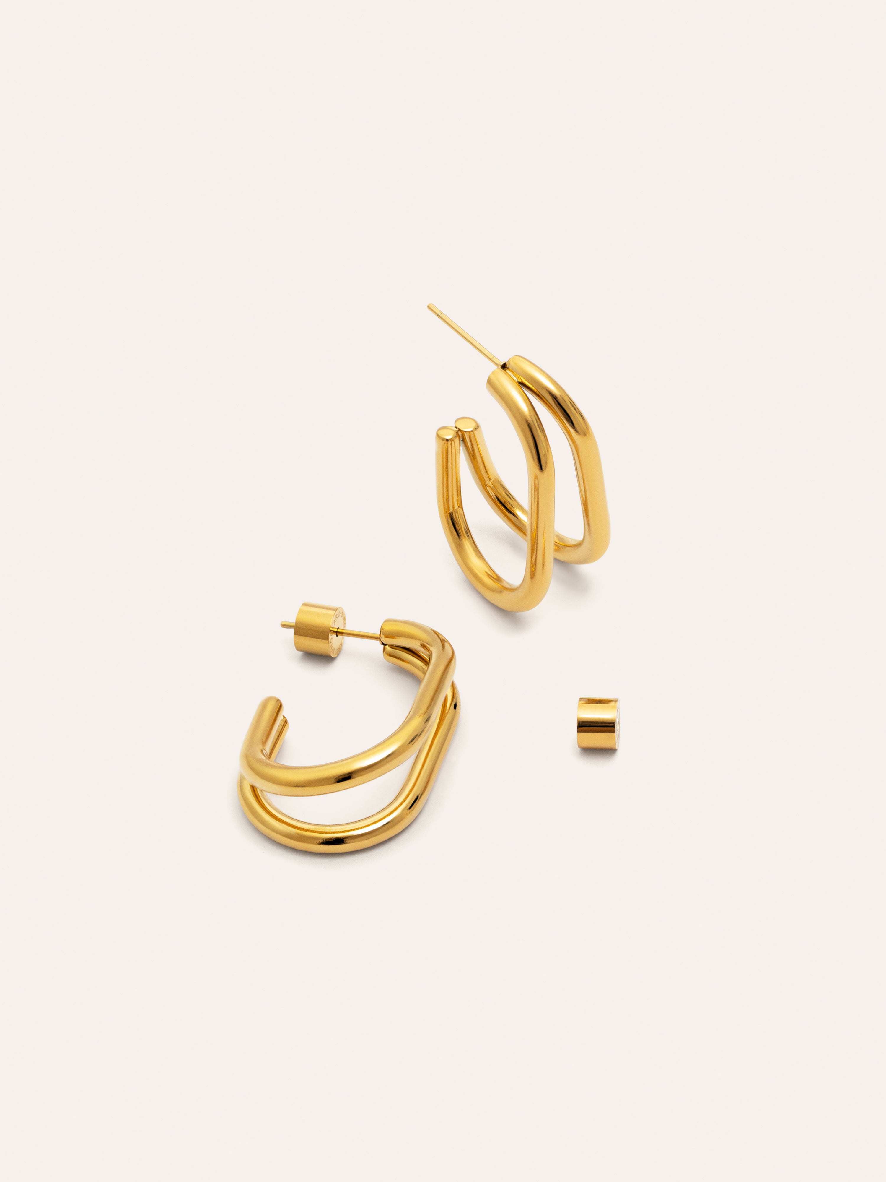 Doble Bossa Gold Hoop Earrings 