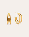 Doble Bossa Gold Hoop Earrings 