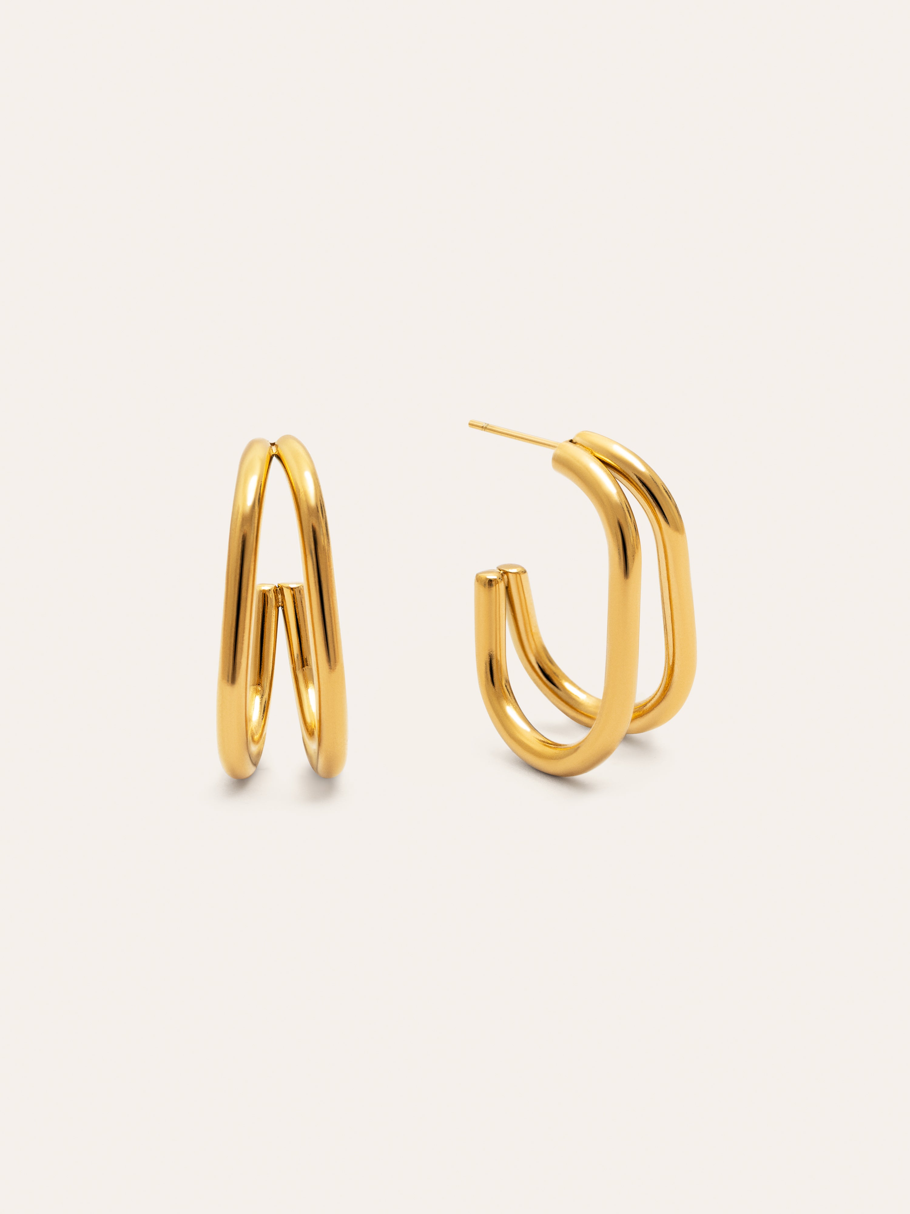 Doble Bossa Gold Hoop Earrings 