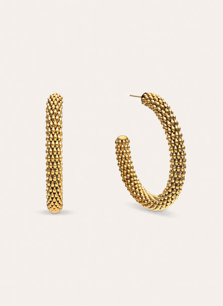 Disco Creolen Edelstahl, vergoldet