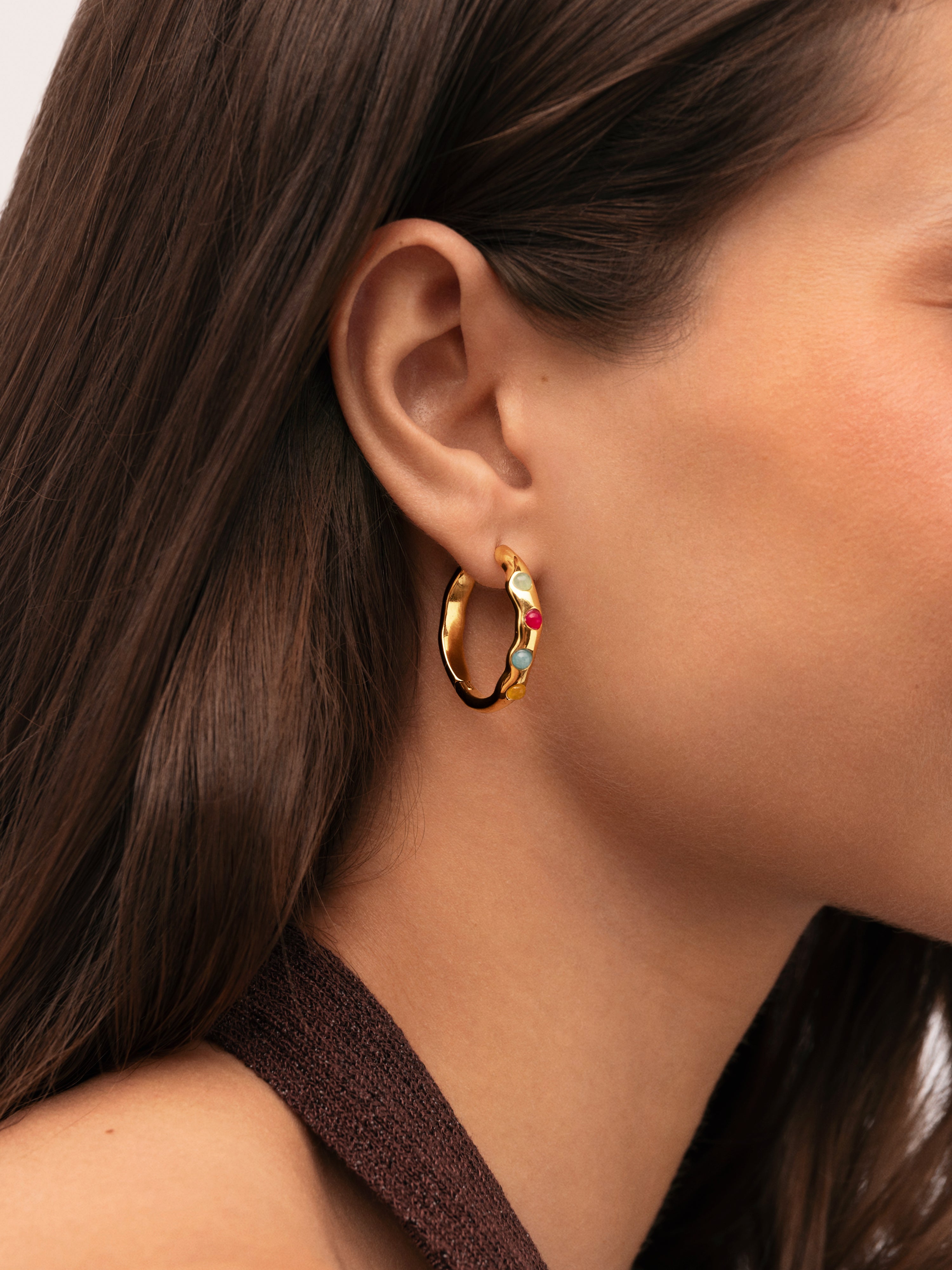 Pendientes Aro Gina Acero Baño Oro