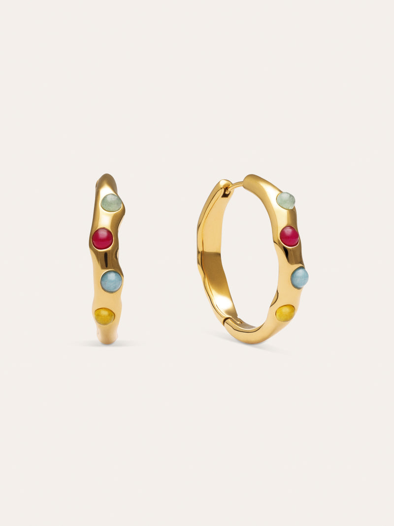 Pendientes Aro Gina Acero Baño Oro