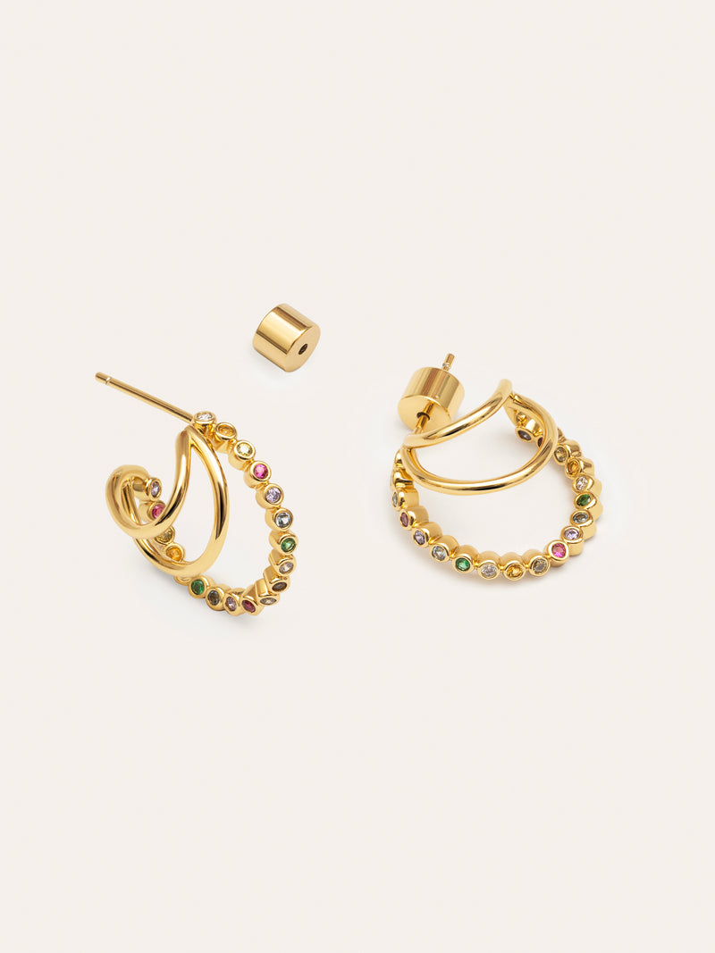Boucles D’oreilles Créoles Orbit Plaqué Or