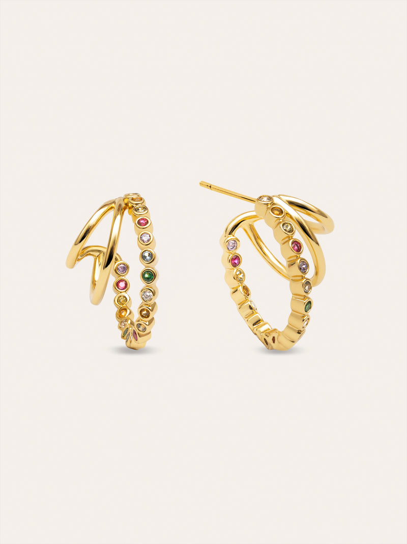 Boucles D’oreilles Créoles Orbit Plaqué Or