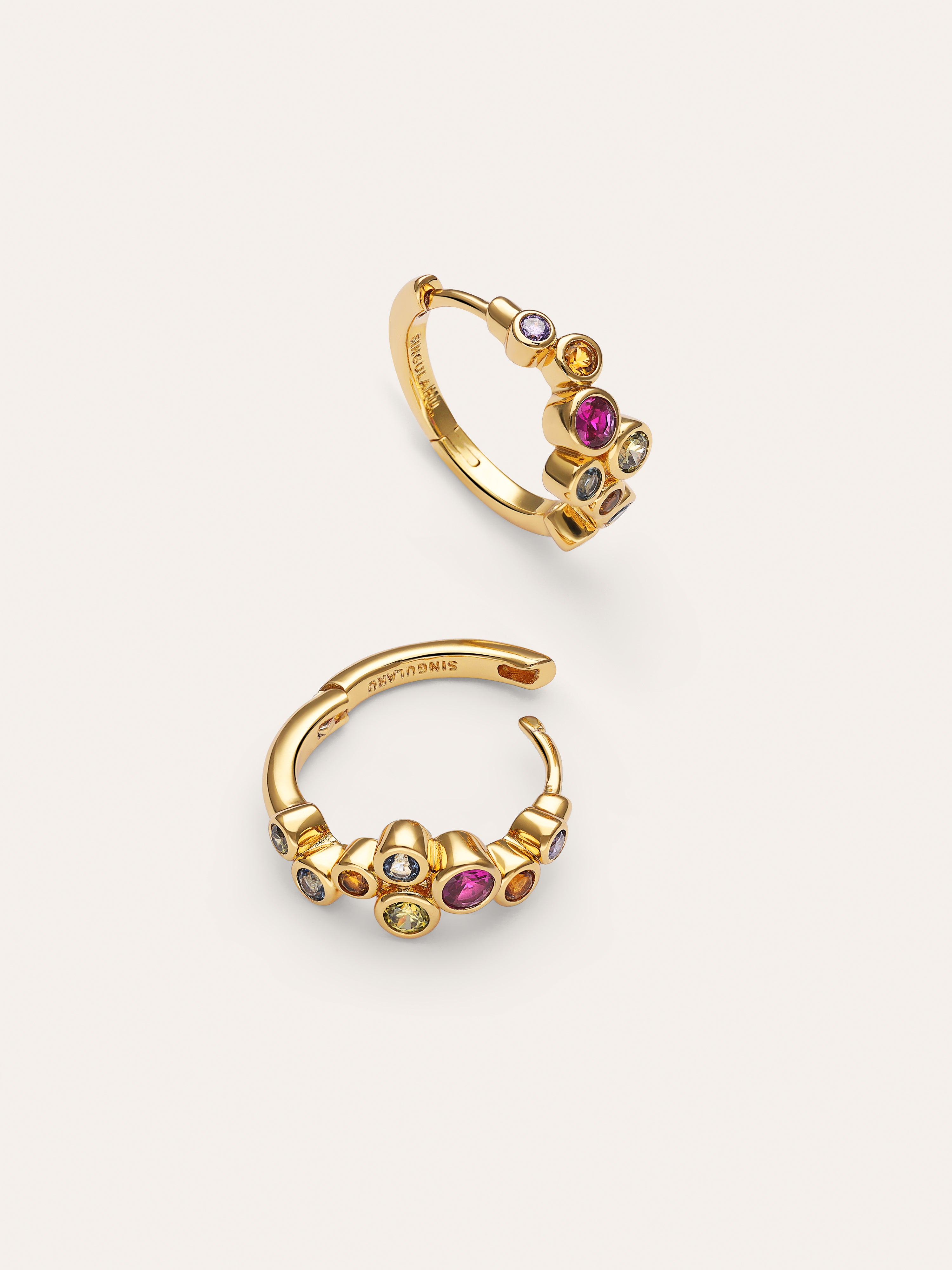 Rainbow Bubbles S Creolen, vergoldet