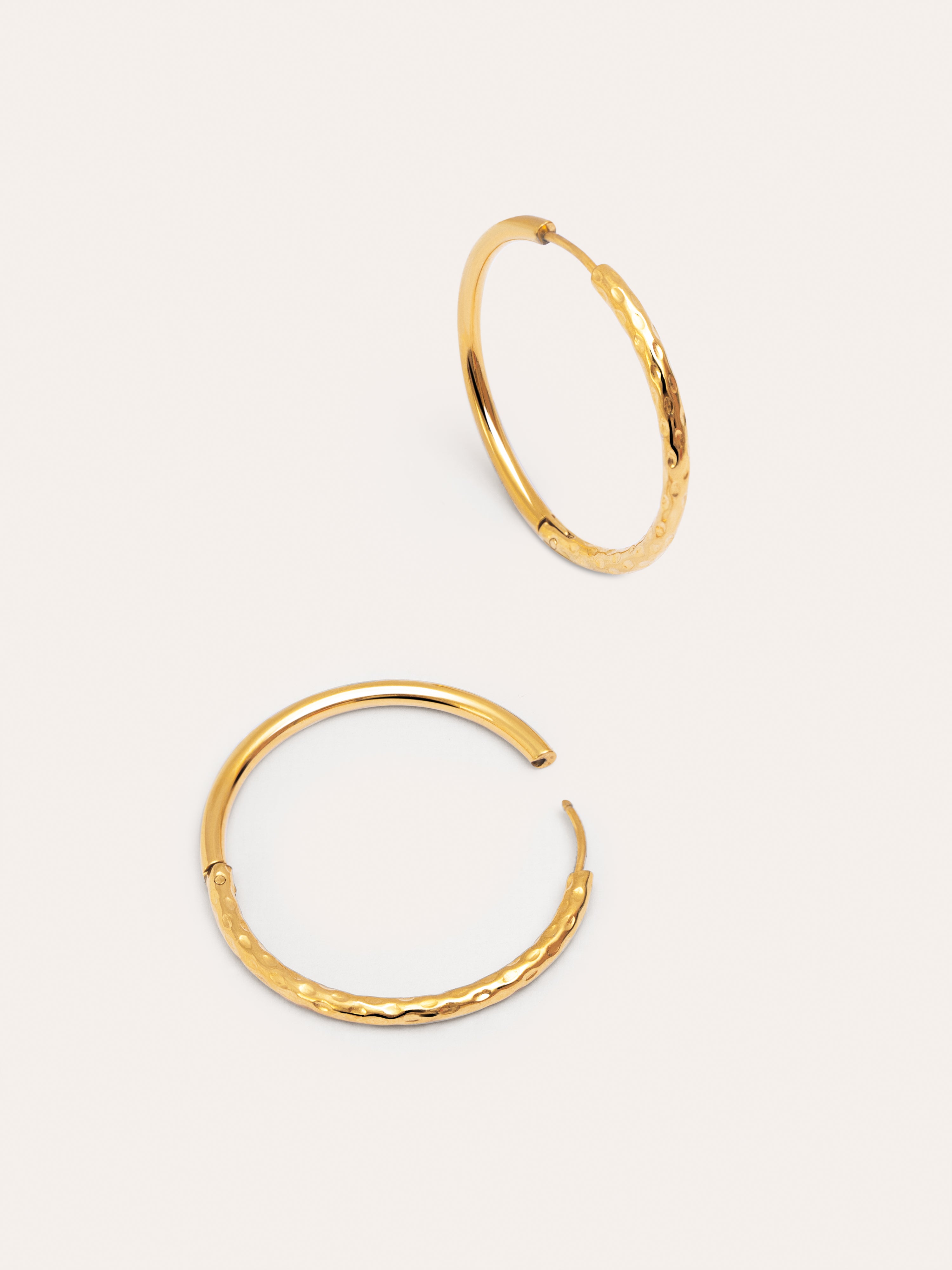 River L Stainless Steel Gold Hoop Earrings 