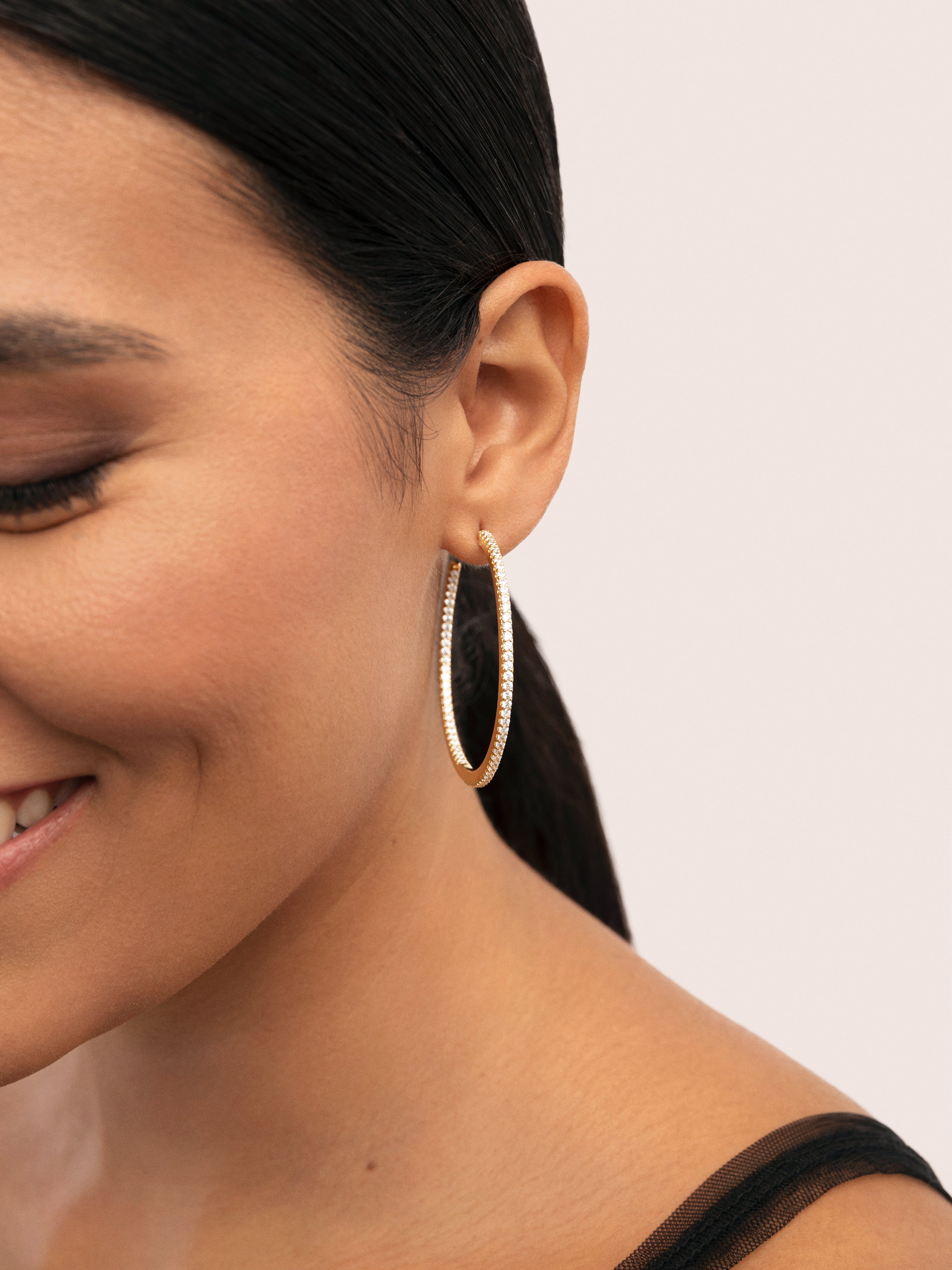 Scarlett L Gold Hoop Rings 