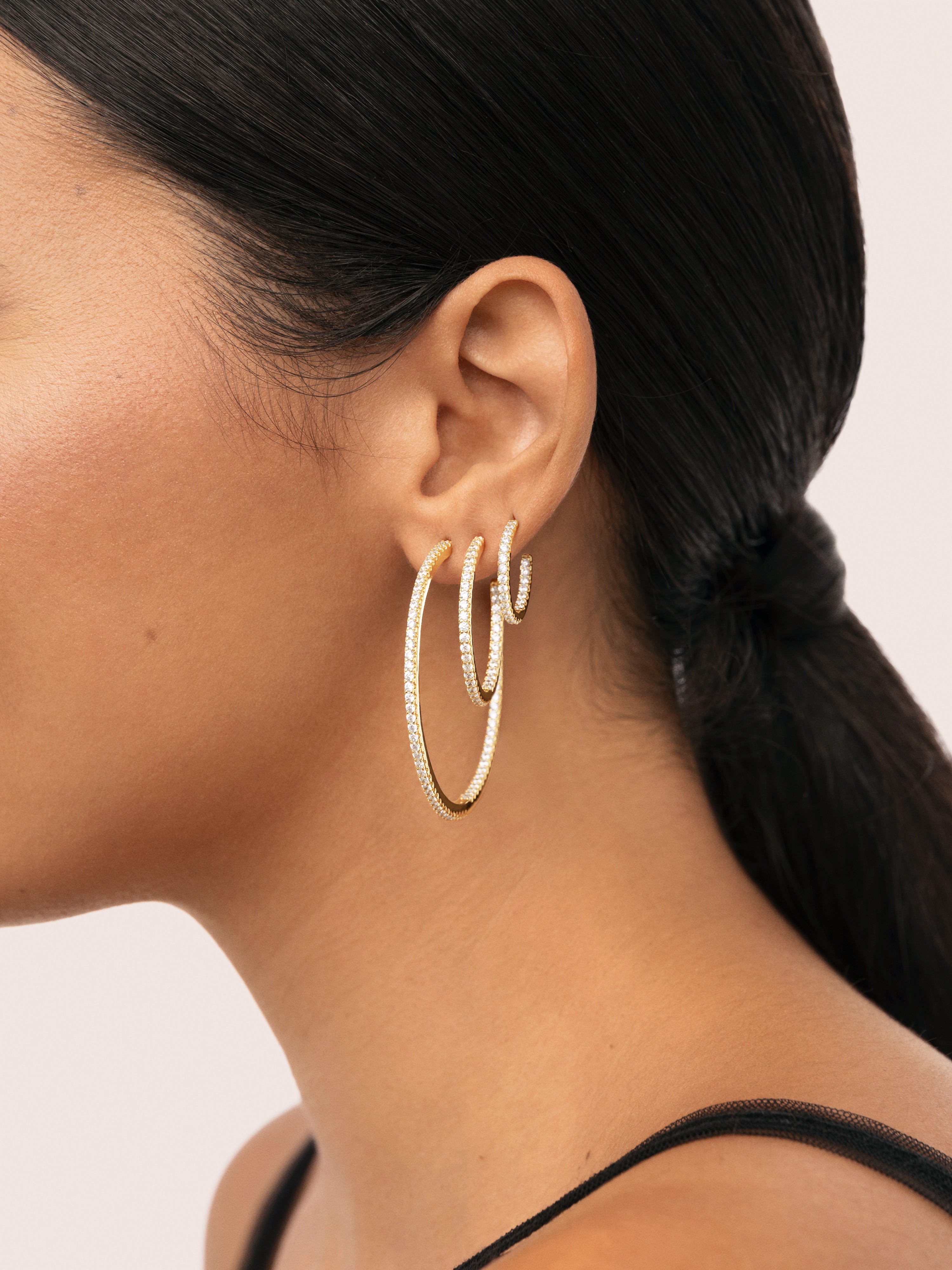 Scarlett L Gold Hoop Rings 
