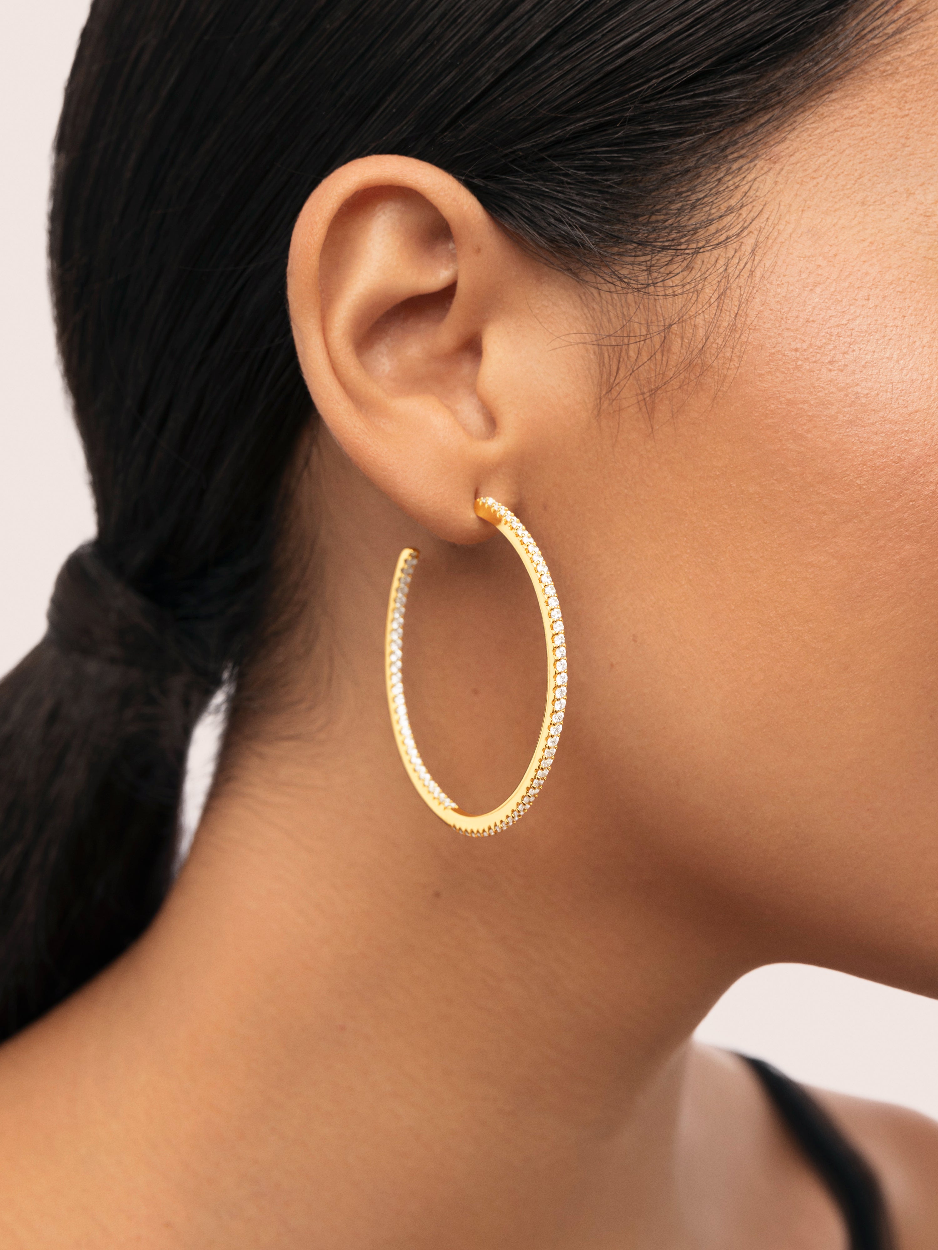 Scarlett L Gold Hoop Rings 