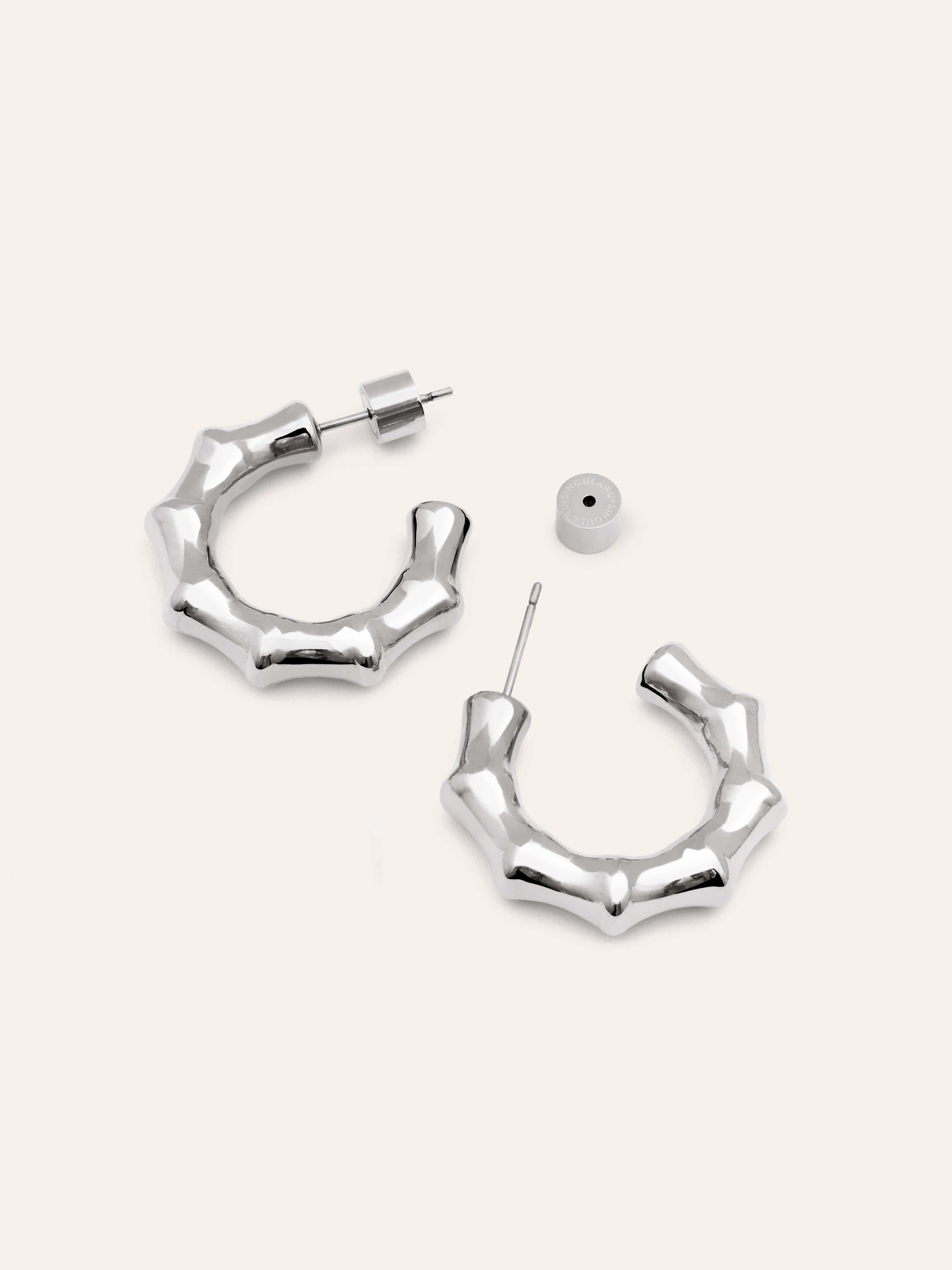 Sugarcane Stainless Steel Hoop Earrings 