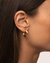 Triple Crossover Stainless Steel Gold Hoop Earrings 