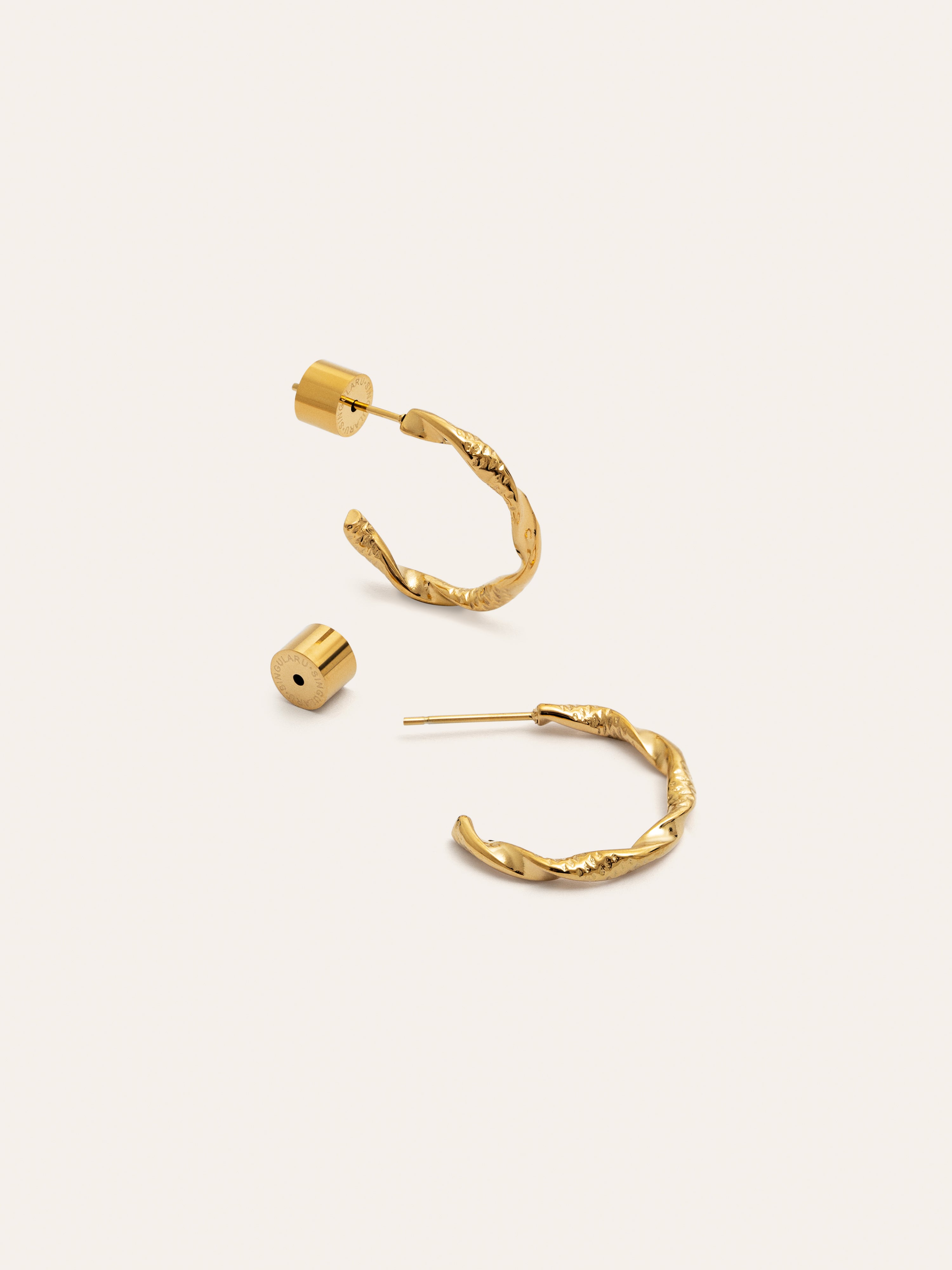 Tressia Organic Stainless Steel Gold Hoop Earrings 