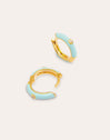 Spark Sky Enamel Gold Hoop Earrings