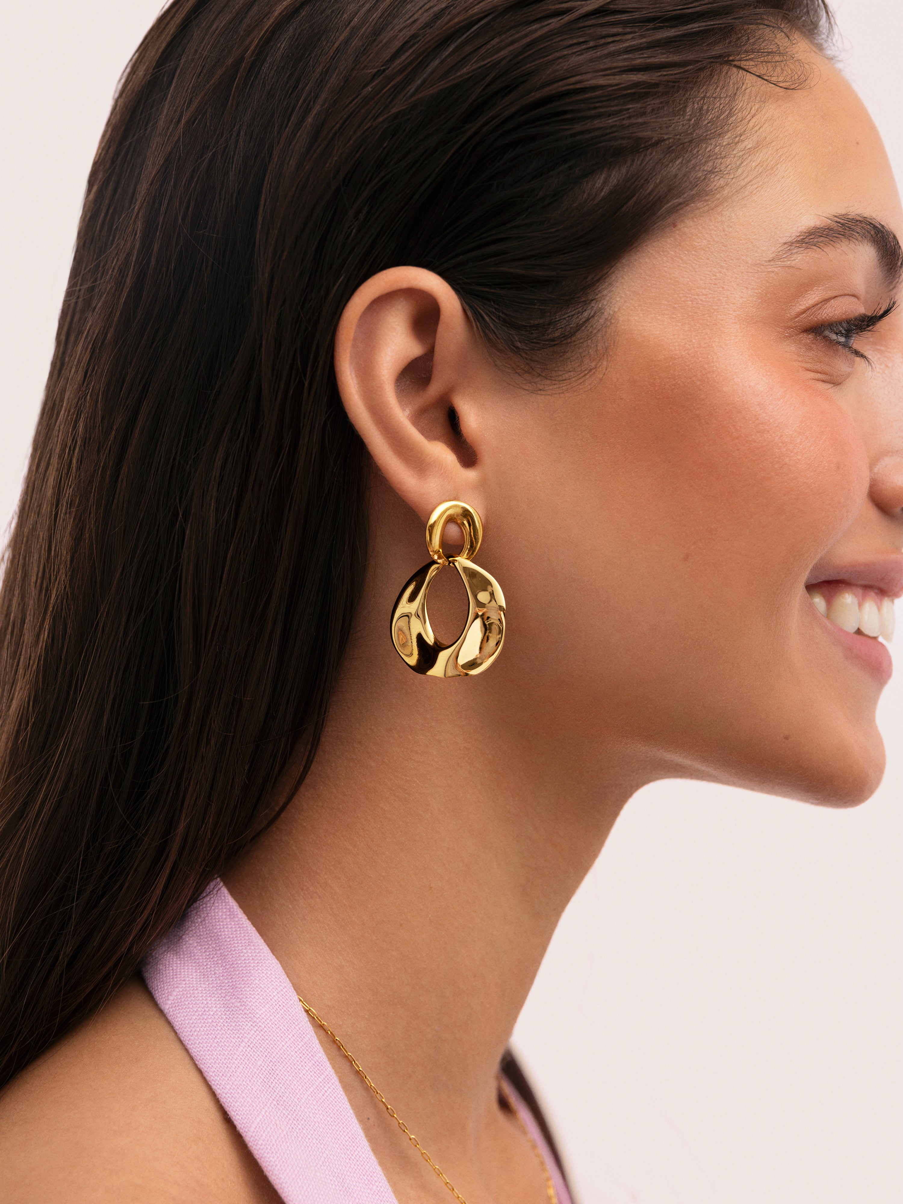 Azores Sister Ohrringe aus Stahl mit 18kt Goldbeschichtung