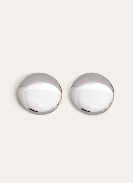 Big Button Stainless Steel Earrings