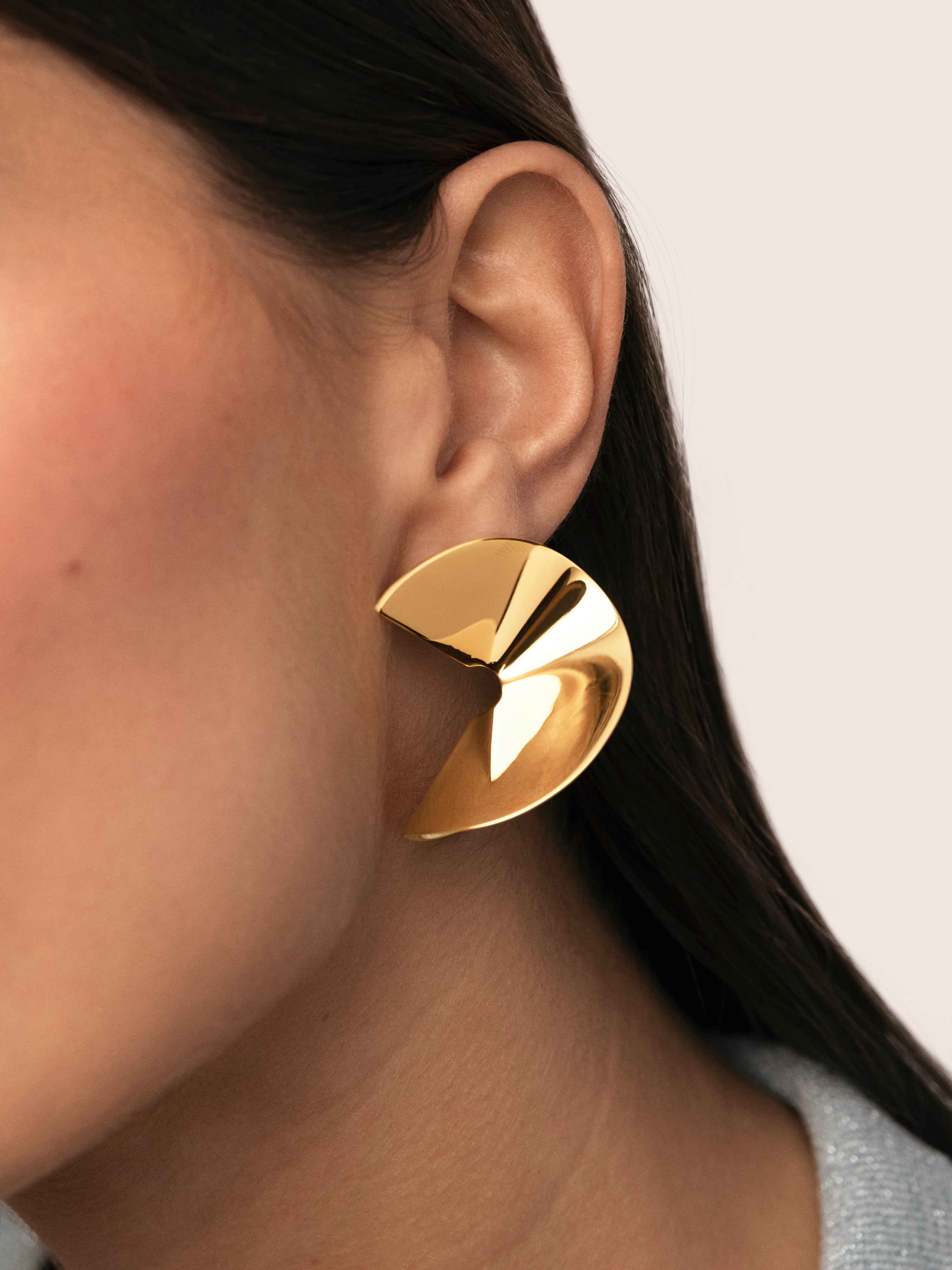 Pendientes Big Swirl Acero Baño Oro