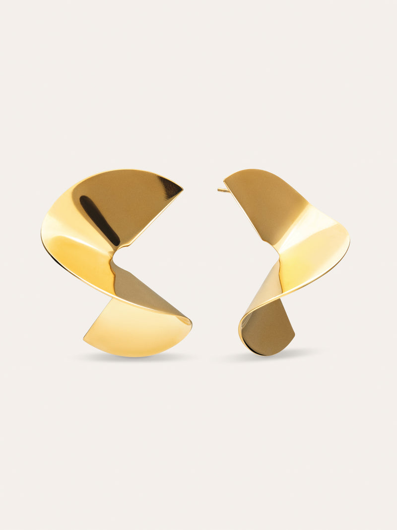 Pendientes Big Swirl Acero Baño Oro