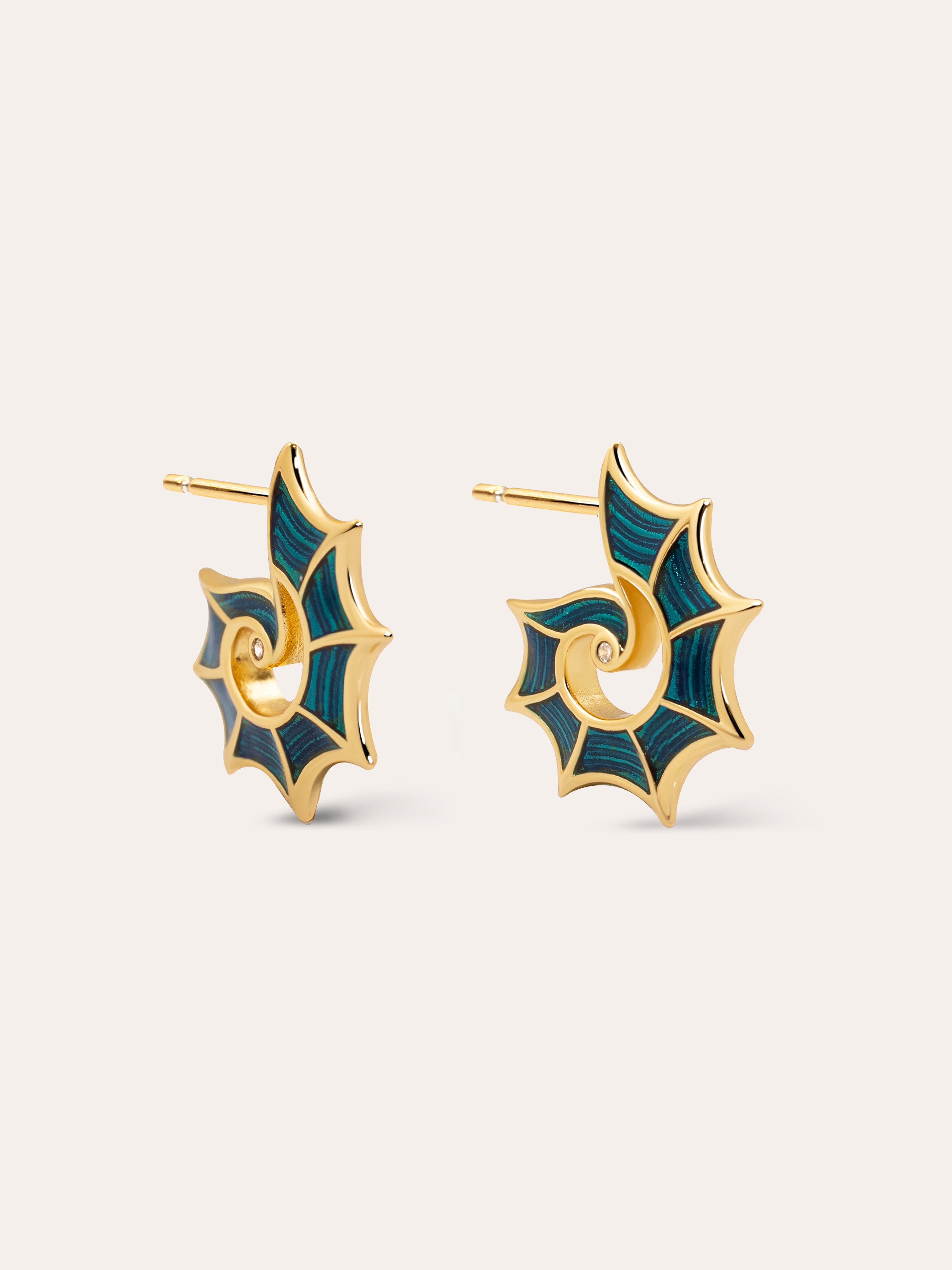 Blue Tulum Gold Earrings 