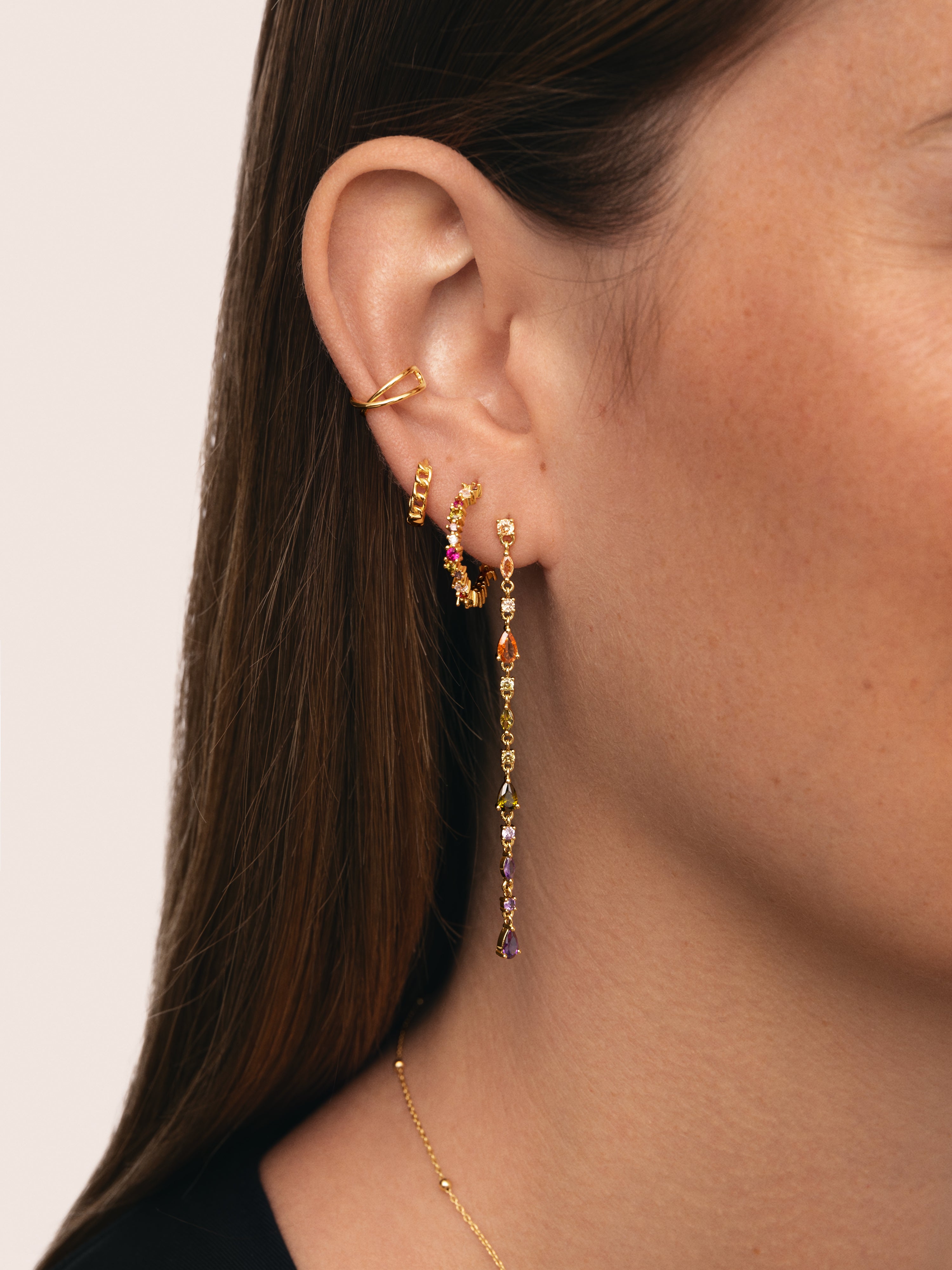 Cascade Glam Ohrringe, vergoldet