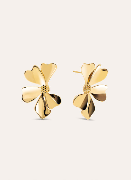 Pendientes Camelia Baño Oro