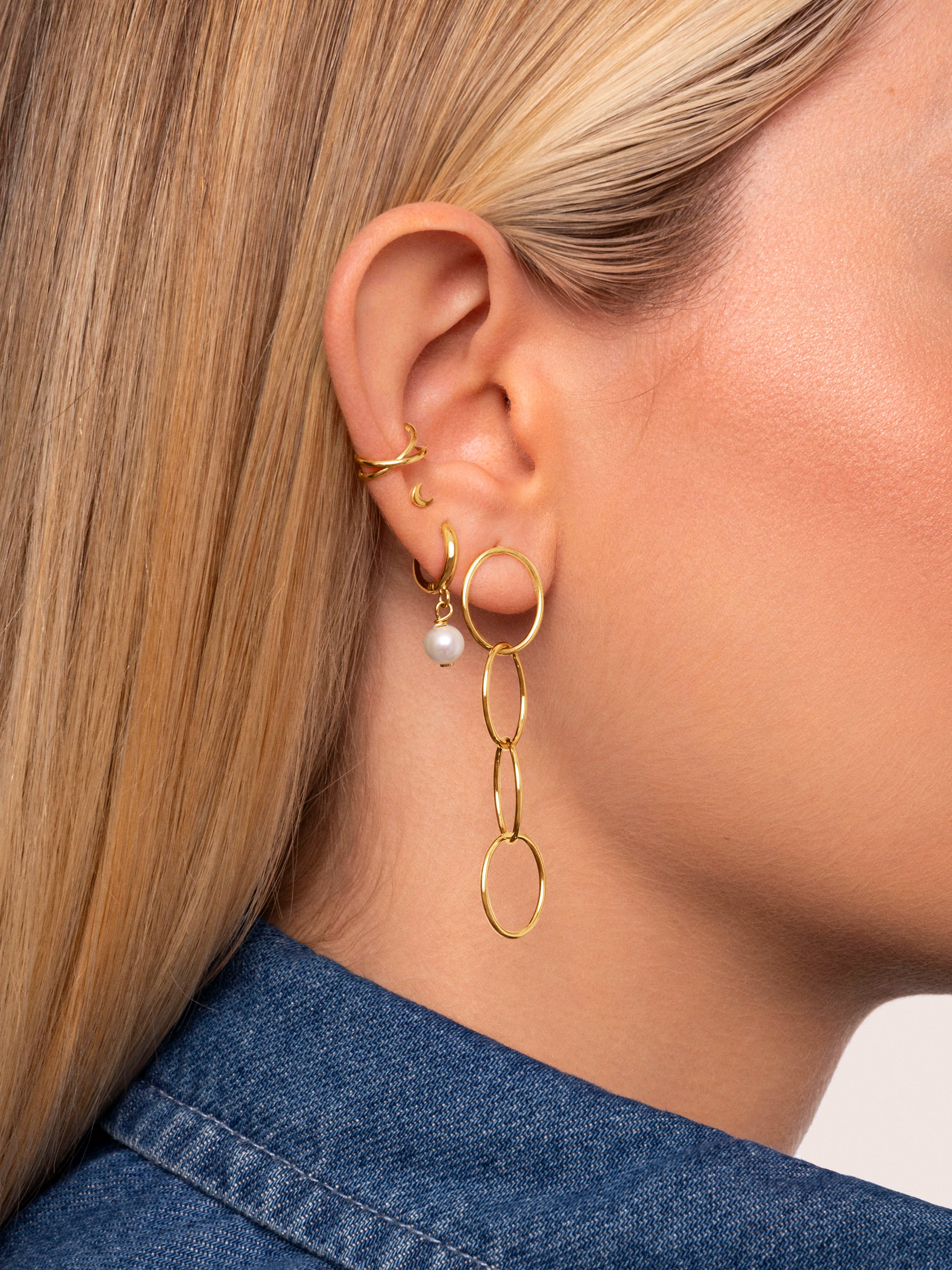 Cross Gold Ear Cuff Single Earring